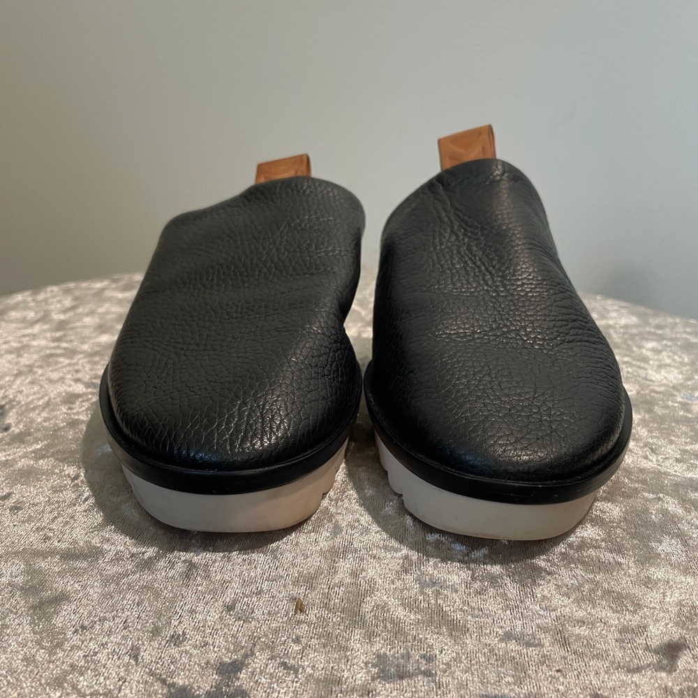 MERCEDES CASTILLO “Teah” Black Pebbled Leather Platform Mules - RARE!!! - Picture 4 of 16